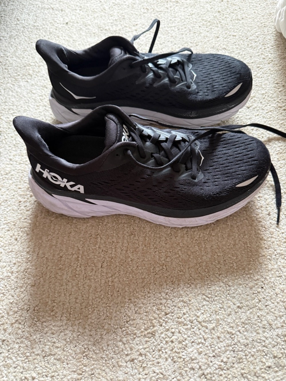 Hoka Women's Black and White Running Shoes